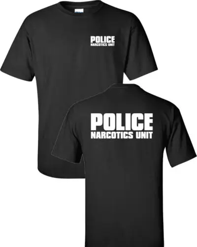 

POLICE Narcotics Unit Law Enforcement Drugs Front & Back Men's Tee Shirt 236