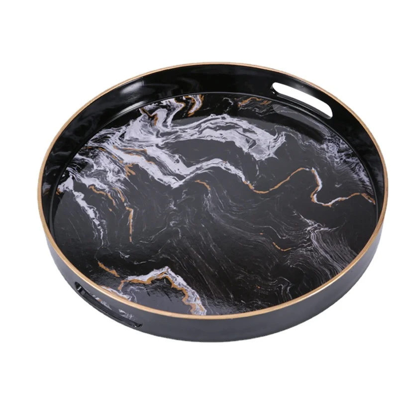 

Painted Animal Pattern Storage Tray Household Round Fruit Dessert Tray Restaurant Serving Plate Cosmetic Jewelry Display Plate