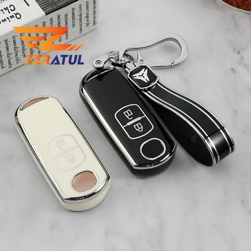 

Чехол из ТПУ для Mazda чехол ключа дистанционного управления автомобилем CX5, задняя крышка с двумя кнопками, аксессуары для защиты сумки