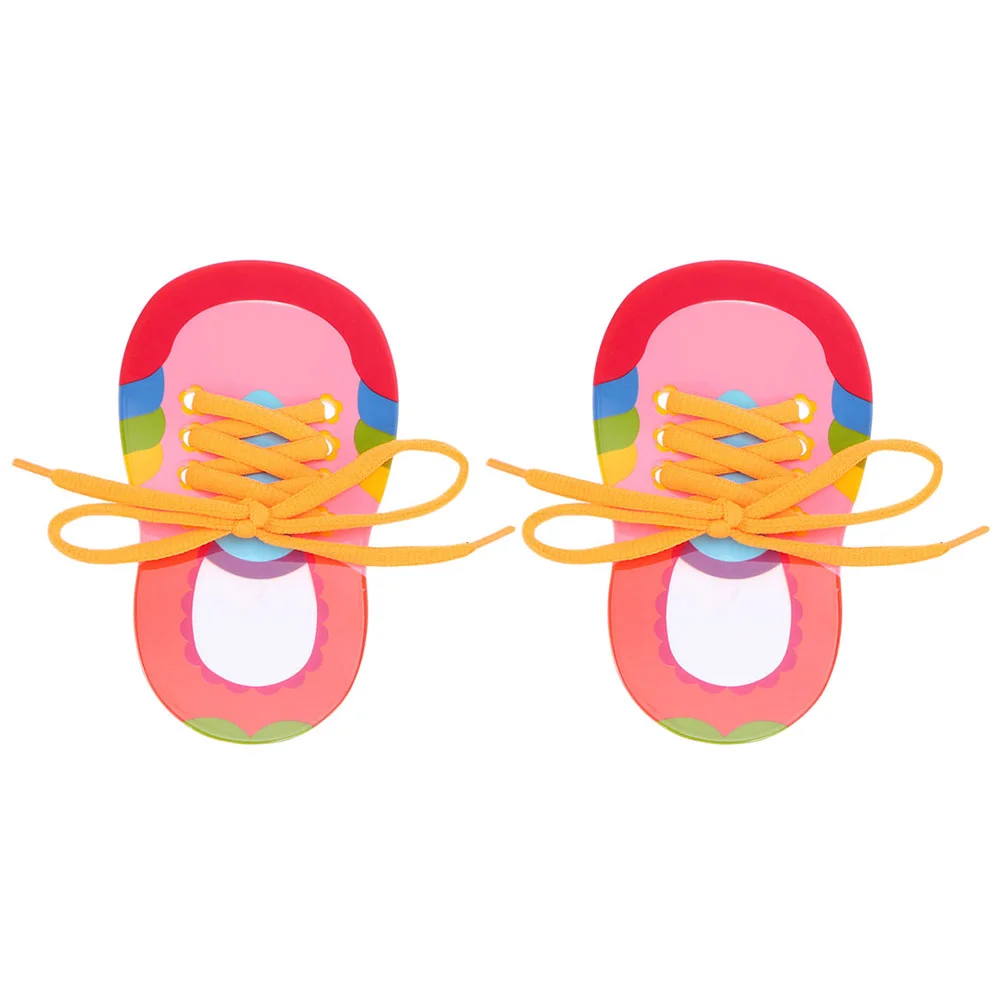 

1 Pair of Lovely Slipper Lacing Plaything Kindergarten Teaching Aids Toddlers Lacing Toys