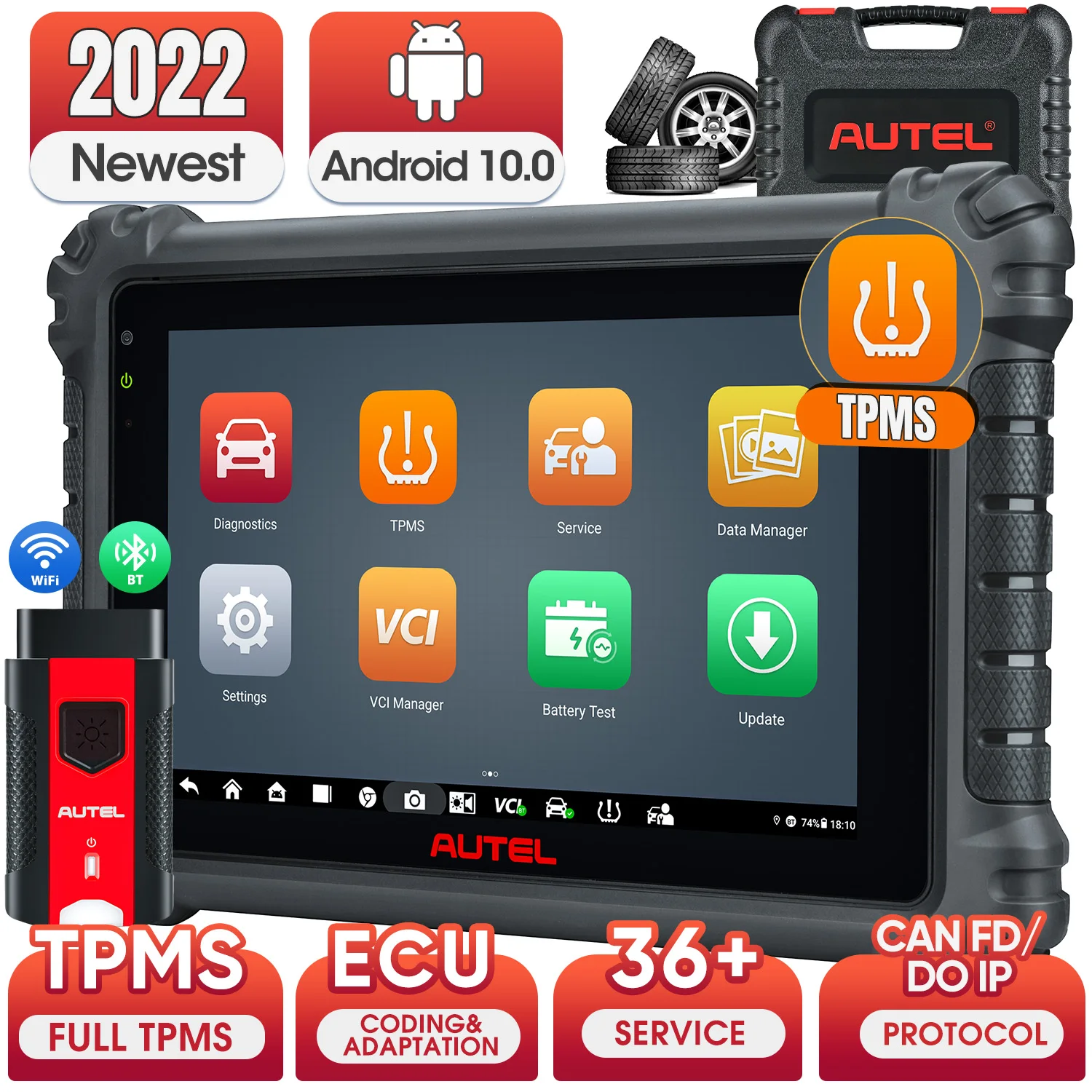 Сканер Autel MaxiCOM MK906PRO TS автомобильный двунаправленный инструмент с кодированием ECU