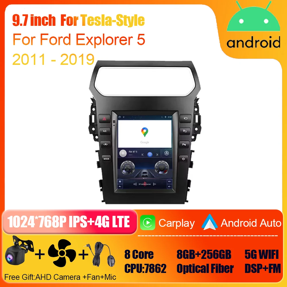 Для Ford Explorer 5 2011 - 2019 видеоплеер Android авто радио 5G WIFI GPS навигация Мультимедиа