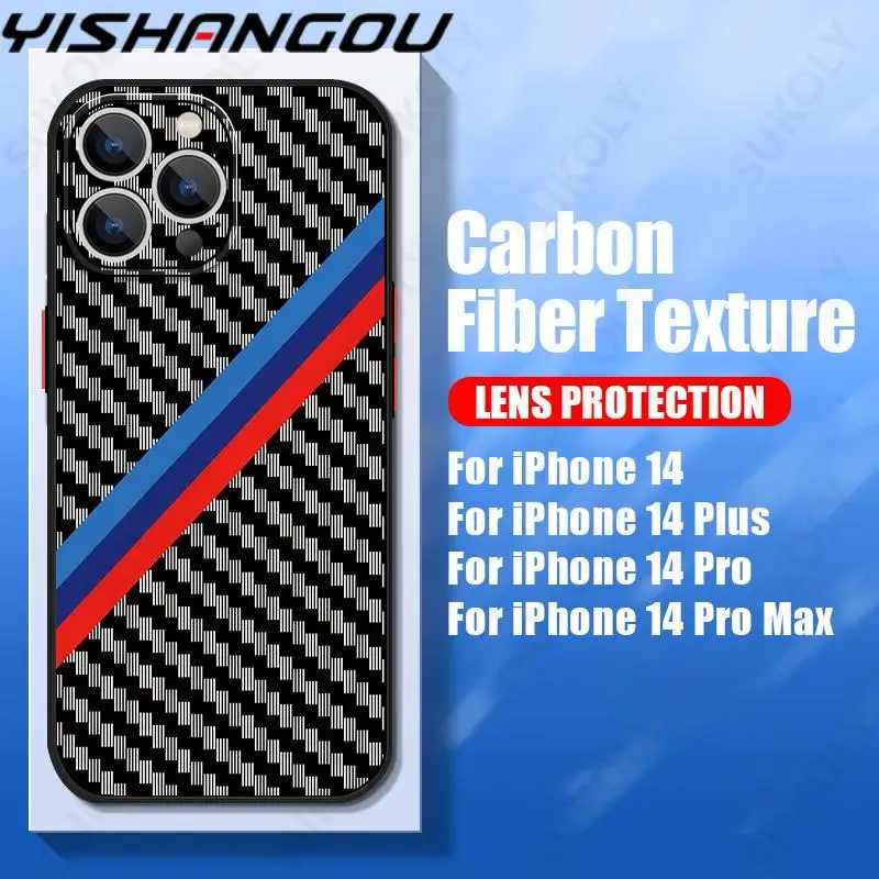 

Matte Carbon Fiber Pattern Case For iPhone 14 13 Pro Max 12 11 Pro 14 Pro Max XS XR X 7 8 SE Shockproof Luxury Phone Cover Back