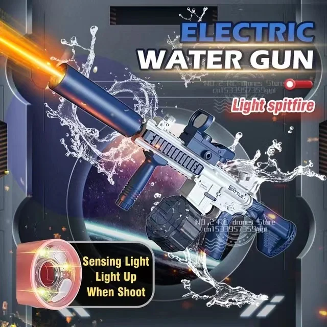 

Summer Fully Automatic Electric Water Gun Rechargeable Long-Range Continuous Firing Space Party Game Splashing Kids Toy Boy Gift