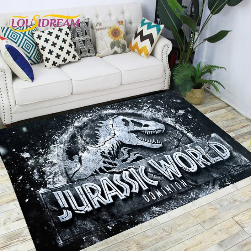 

Jurassic Park Dinosaur Cartoon Carpets Rugs Non-slip Area Rug for Living Room Bedroom Foot Pad Decoration,Child Game Floor Mat