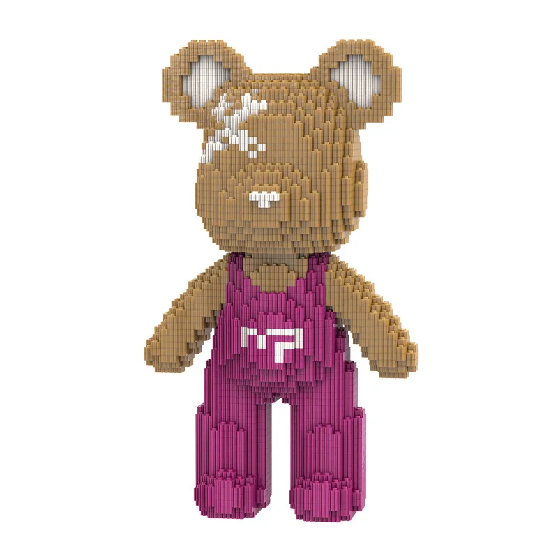 32 см Tide Play Розовый Красный Желтый Ремешок Медведь Пазл Строительный Блок Сборка 3D