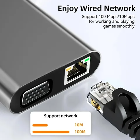Док-станции 11-в-1 USB C HUB USB-концентраторы типа C до 4K HDMI USB 3.0 5 Гбит/с USB-разветвитель-адаптер для ПК, ноутбука Macbook