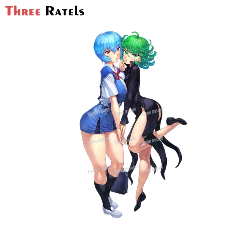

Наклейки на автомобиль Three Ratels A516 BBW Hentai Sexy Рей Tatsumaki, аниме, девушка, протектор автомобильной двери, наклейки из ПВХ для JDM SUV RV