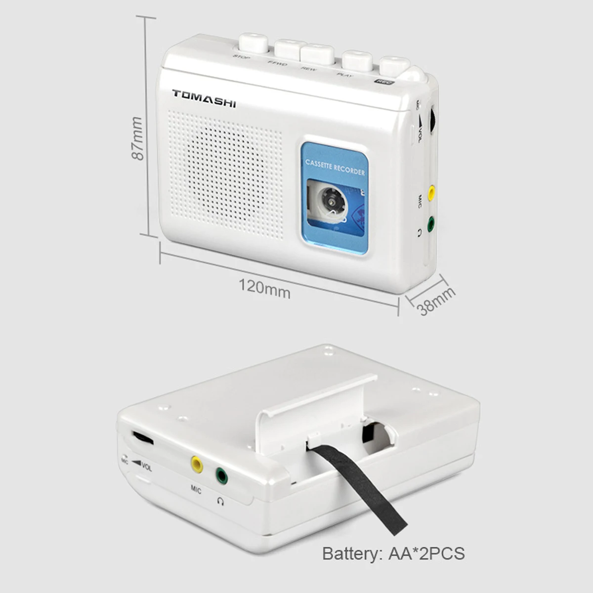 Кассетный проигрыватель Walkman с магнитофоном Built-in динамиком микрофоном разъемом