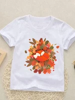 short sleeve wild animal sweet cute printed kids tees tops o neck girls boys children clothes summer cartoon outfits t shirts