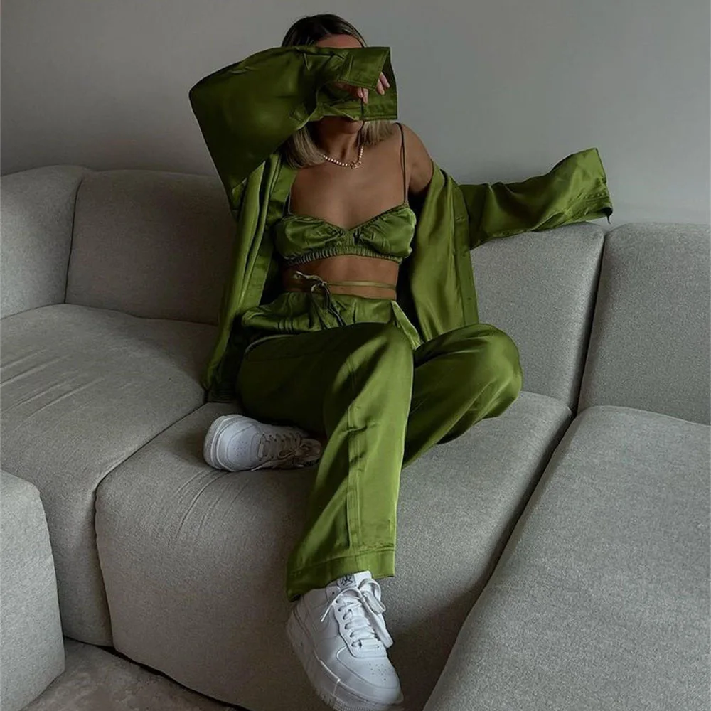 Костюм Женский Повседневный из трех предметов пикантная рубашка жилет прямые