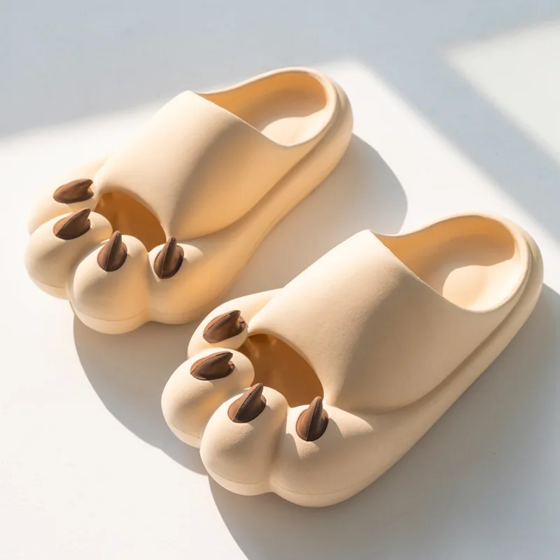 Animal Paw Shape Summer Sandals Women Thick Soft Sole EVA Bathroom Slides Woman Non-Slip Outdoor Beach Shoes Slippers