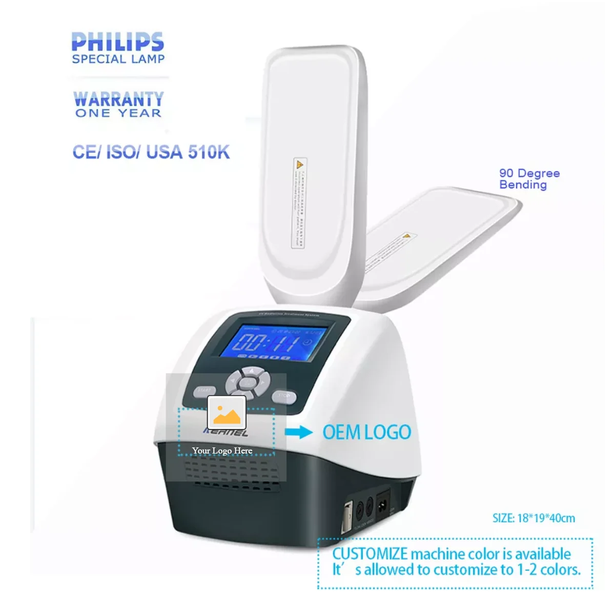 

Kernel KN-4006BL CE Factory Directly Sell Home Ultraviolet uv Phototherapy Instrument with Lamp vitiligo treatment device