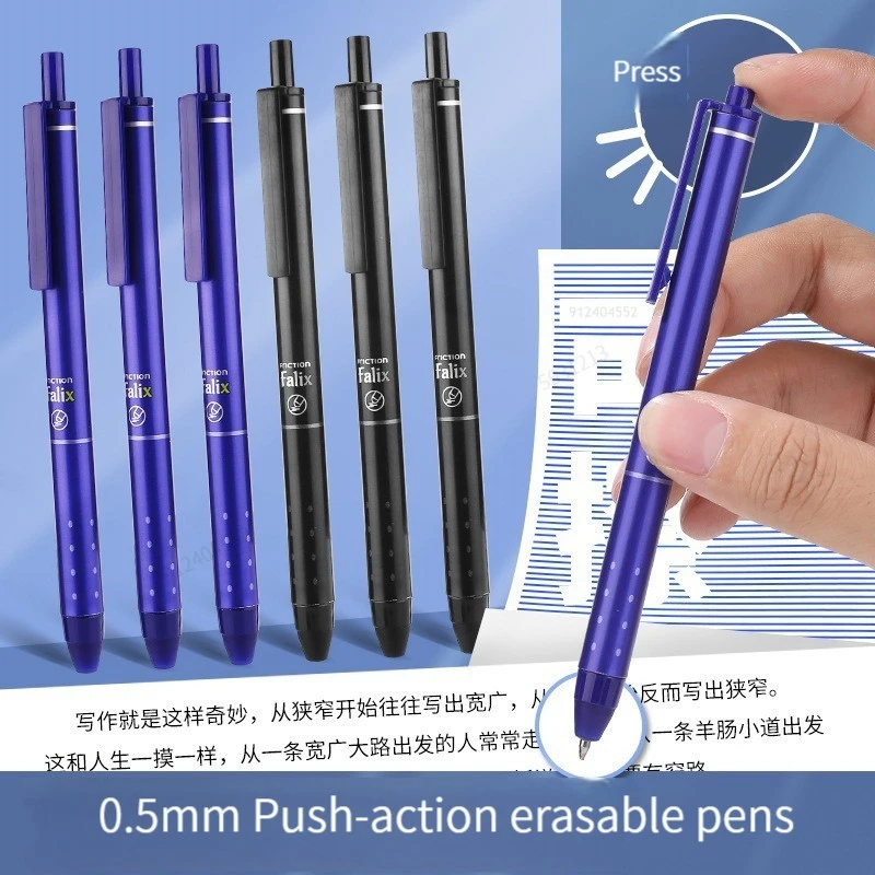 

Haile Erasable Gel Pens 0.5 mm Fine Point Ballpoint Pen Push Automatic Washable Handle Refills Office School Writing Stationery
