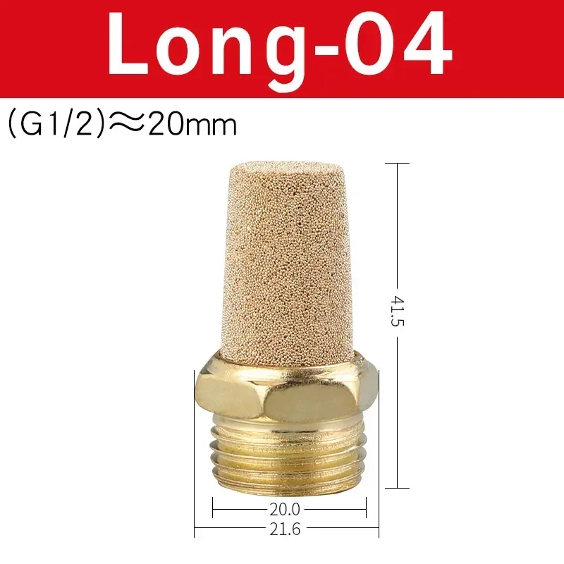 

10/50/200PCS Pneumatic Brass Exhaust Muffler Silencer 1/8 1/4 3/8 1/2 BSP Male Thread For Air Noise Adjustable Long Short BSL M5