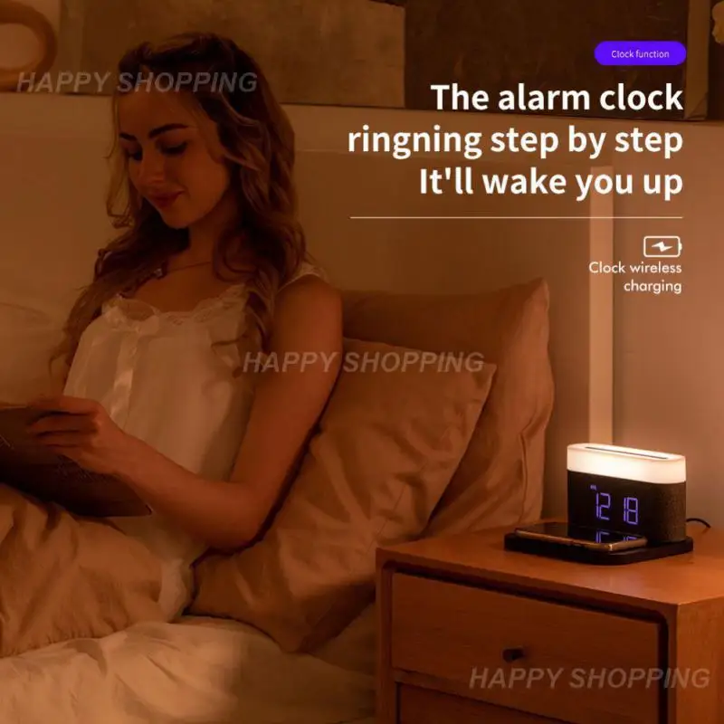 

Chargeur With Clock Brightness Adjustable Fast Charging Table Night Light Fil Multifonction Sans Fil Pour S26 15w