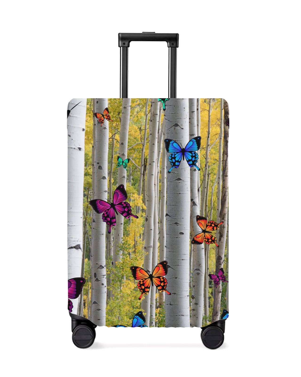 

Color Butterfly Birch Forest Travel Luggage Cover Elastic Baggage Cover Suitcase Case Dust Cover Travel Accessories