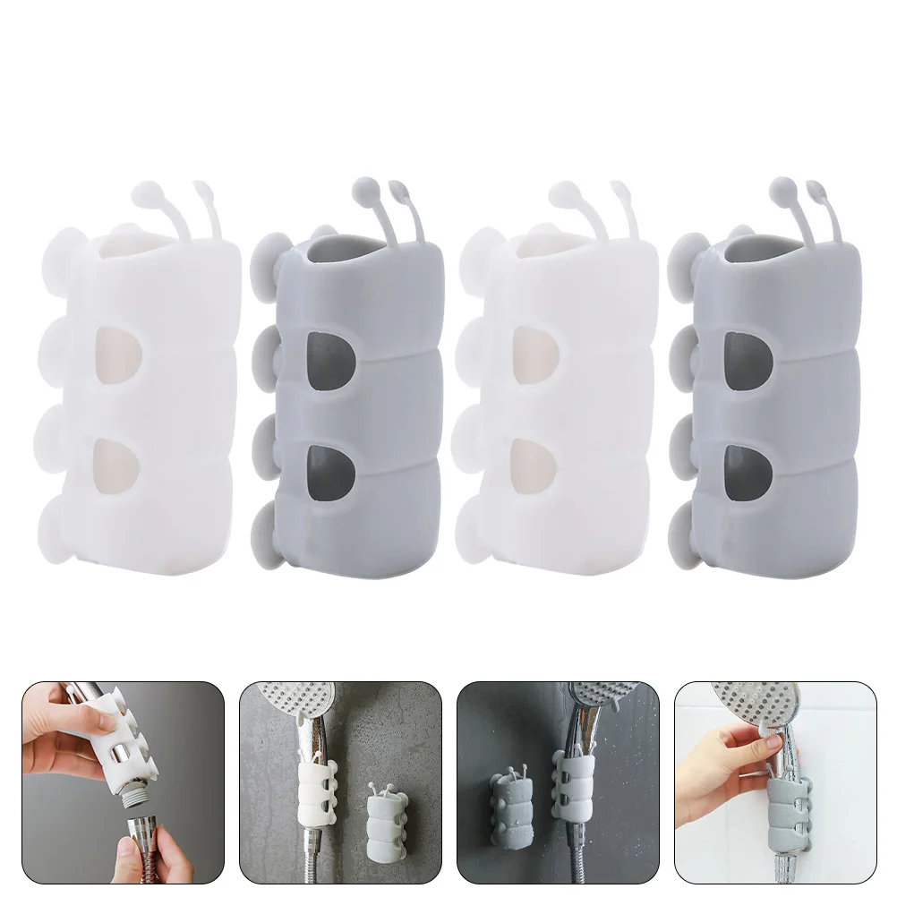 

4Pcs Adorable Shower Holders Silicone Shower Adapters Bathroom Shower Suckers