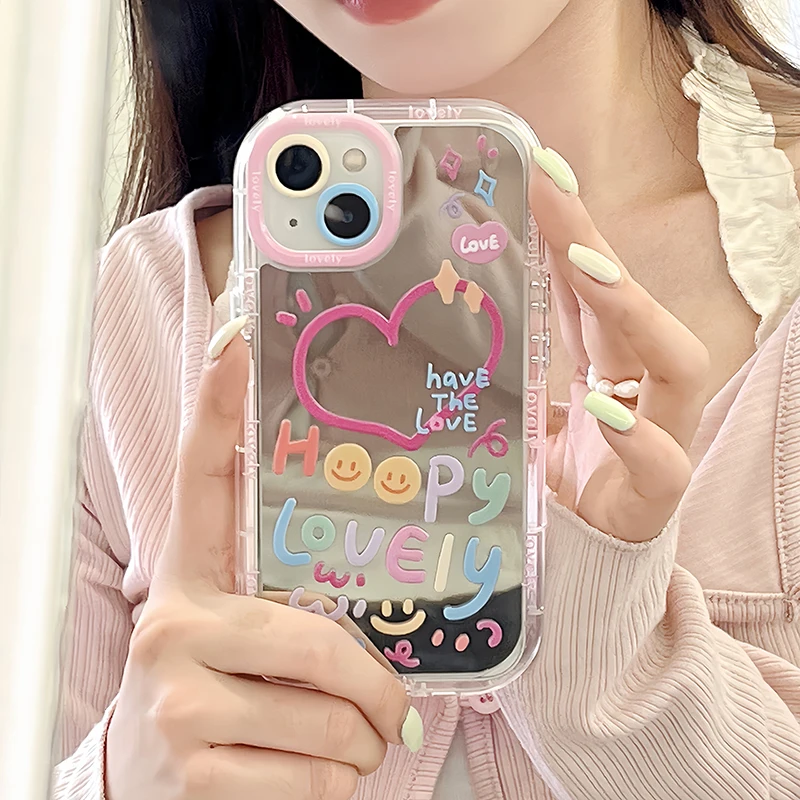 

Противоударный зеркальный чехол для iPhone 15 Pro Max Lovely Girl