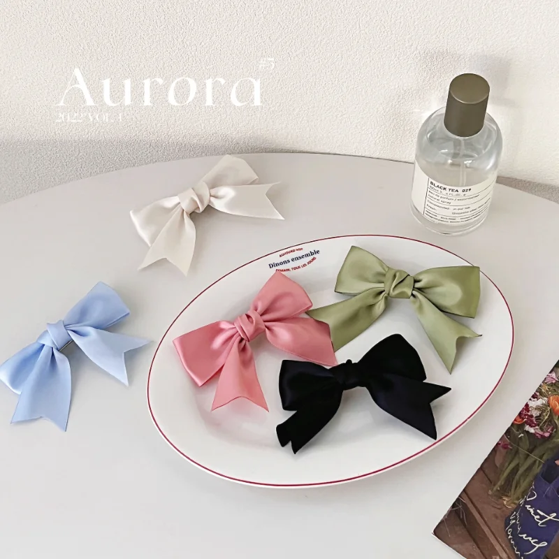 

Милые однотонные заколки для волос с бантом для девочек, Шпилька для волос, винтажные атласные заколки для волос с маленьким бантом и боковы...