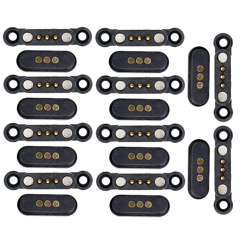 

10 Pairs Spring Loaded Magnetic Pogo Pin Connector 3 Positions Magnets Pitch 2.3 MM Through Holes Male Female Probe