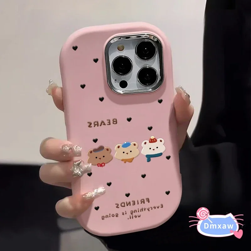 Для OPPO Reno 12 Pro 8T 5G 7 7Z 8Z 8 Lite 6 5 A79 A9 A5 2020 A57 A77 Чехол для телефона Lovely Hat Bear Soft Cover