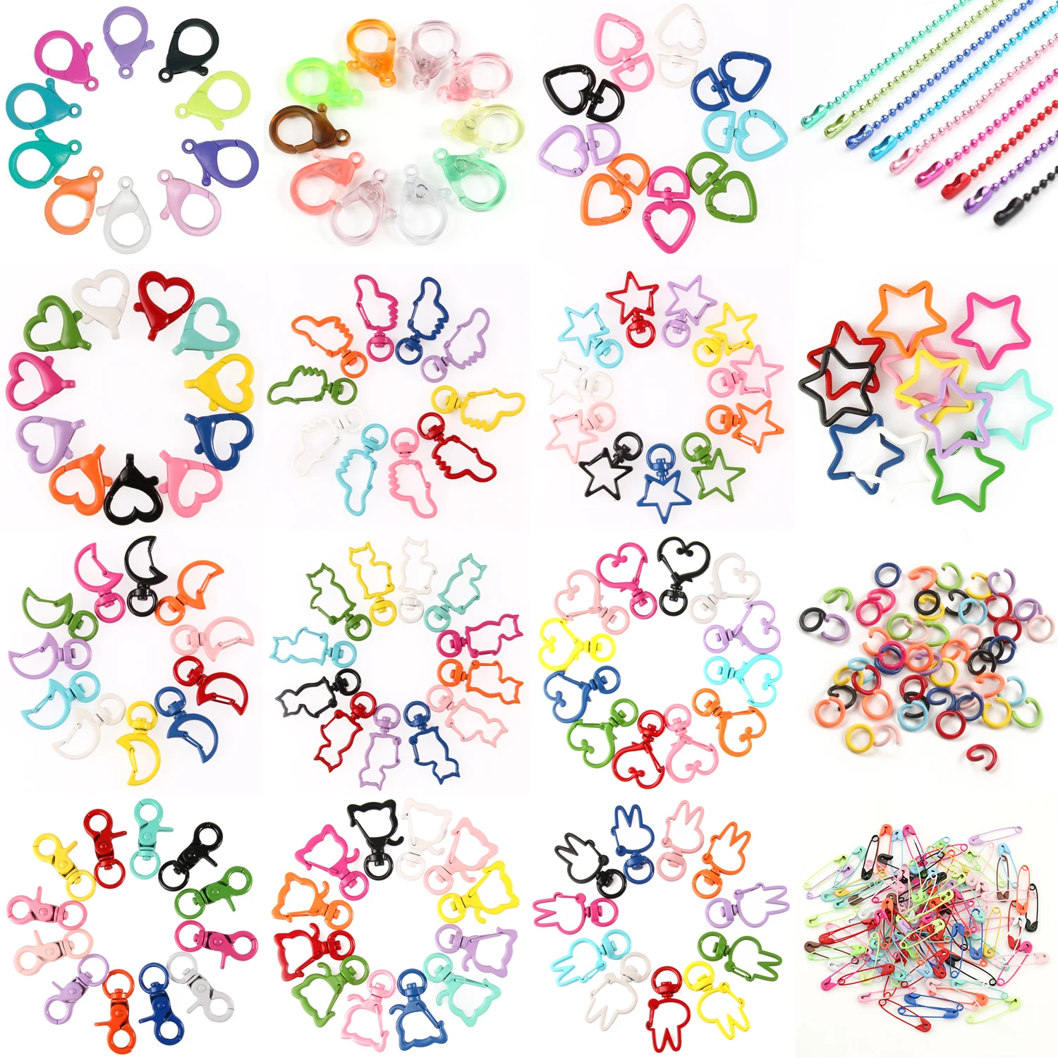 Крючки с застежкой-карабином из смешанного сплава открытые шариковые цепочки