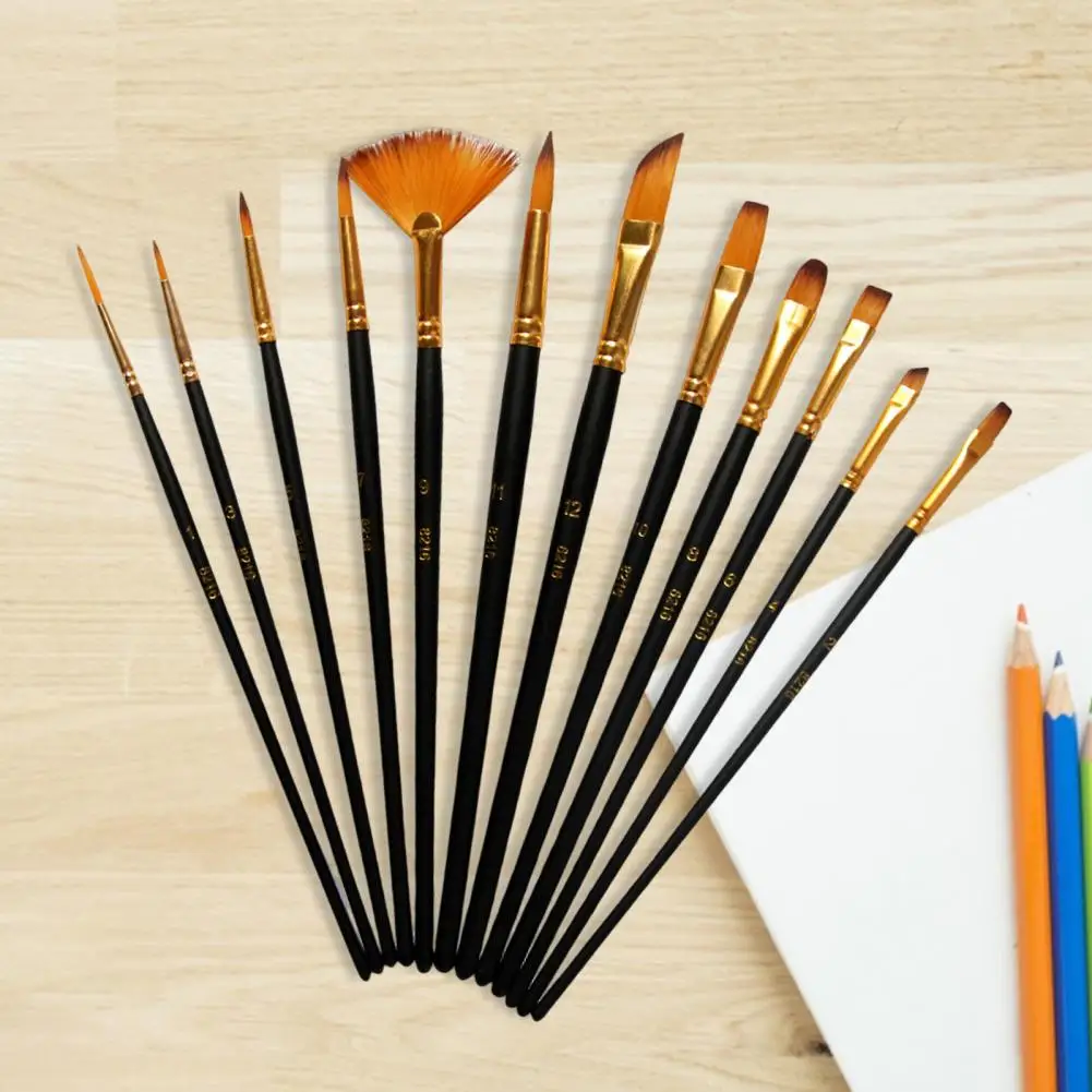 

Easy-using Wooden Handle Watercolor Paint Brush Pen with Nylon Hair for Studio