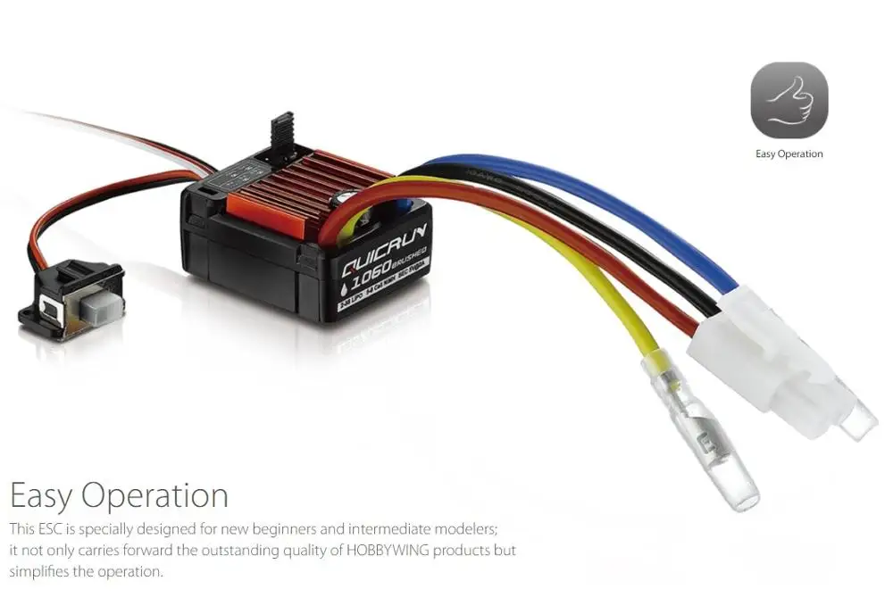 Оригинальный щеточный электронный контроллер скорости HobbyWing quirun 1060 60A ESC для 1:10 RC