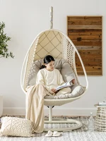 Nordic outdoor swing chair simple hanging basket rattan chair rattan lazy bird's nest rocking chair