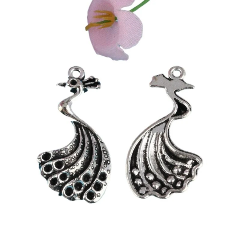 Винтажные Подвески в виде павлина размером 39x20 мм для изготовления украшений