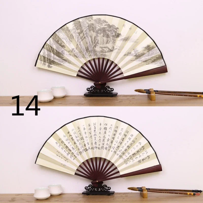 Складной шелковый веер, ретро стиль