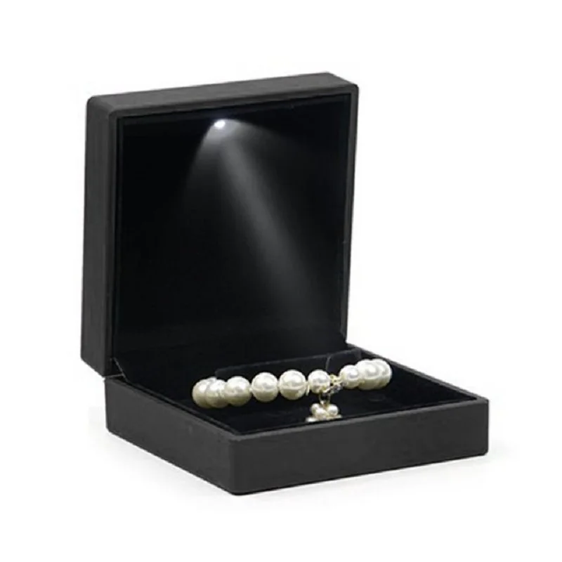 Square Wedding Ring Box Jewelry Gift Box With Led Light For Proposal Engagement Wedding Ring Box Pendant Box