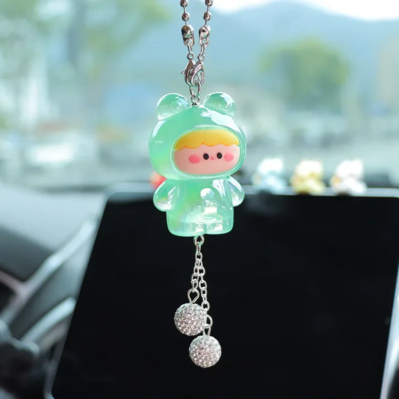 Мультяшный медведь четырехцветная глина автомобильное зеркало заднего вида