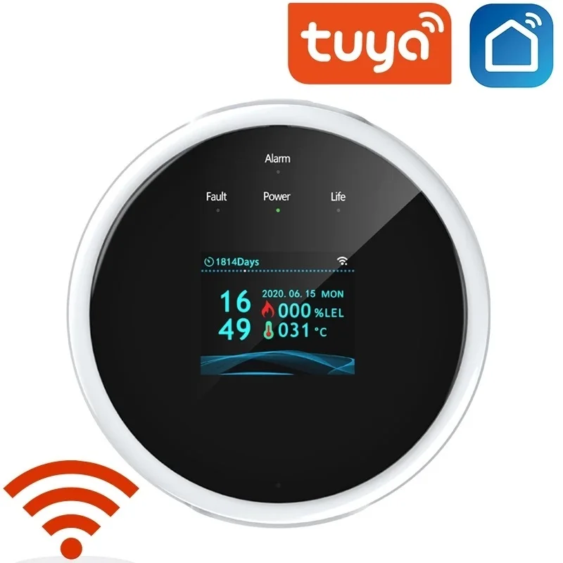 

Датчик утечки газа Tuya с Wi-Fi и управлением через приложение