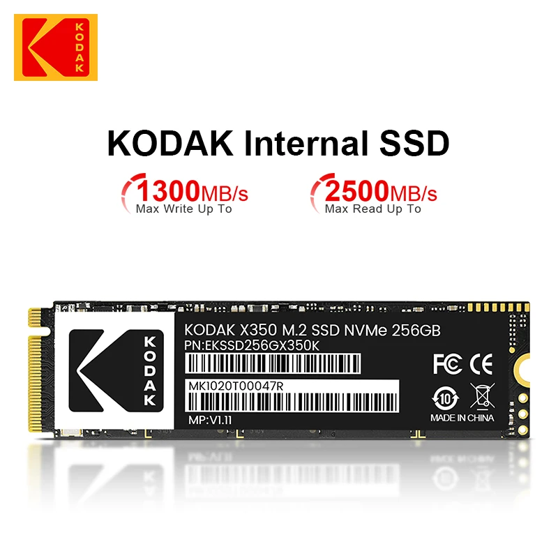 

2pcs Kodak M.2 NVMe SSD 1TB 512GB 256g 128g PCI-e 3.0X4 Solid Hard Disk HDD HD 2280 M2 Internal Hard Drive for Laptop Tablets