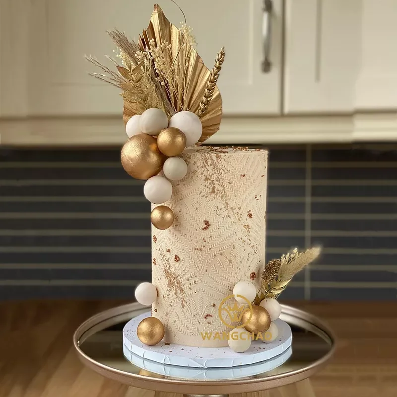 

New in 2022 Palm Leaf Cake Topper Happy Birthday Palm Spear Cake Decoration Wedding Dessert Baking Table Party Favors