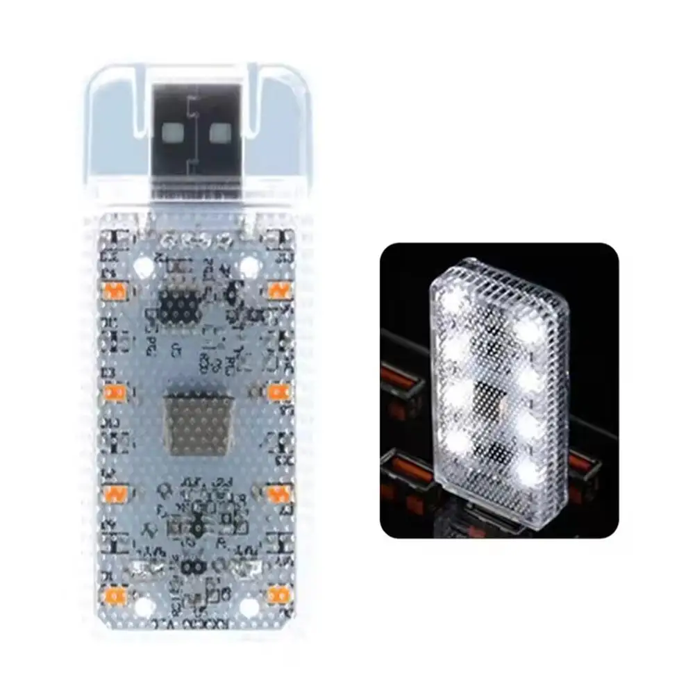 

USB Мини-ночник с сенсорным управлением, перезаряжаемая автомобильная светодиодная лампа для окружающего освещения, магнитное крепление, лампа для чтения с регулируемой яркостью