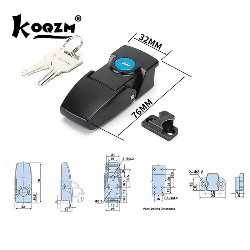 

Dk604 замок с пряжкой из нержавеющей стали, защелка шкафа, выдвижной замок с двумя ключами