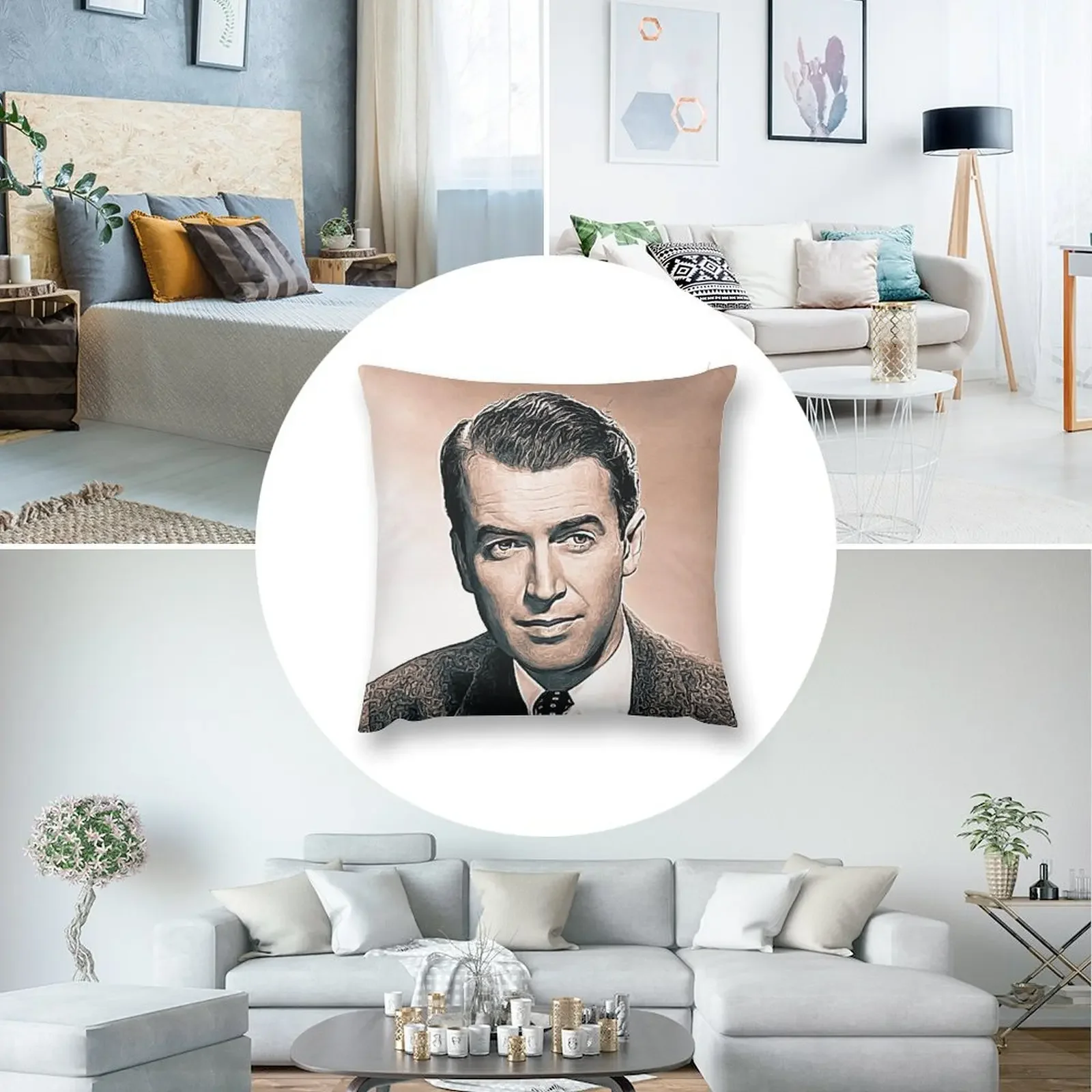 James Stewart Art - винтажная живопись D71 Декоративная подушка Чехлы на диван для