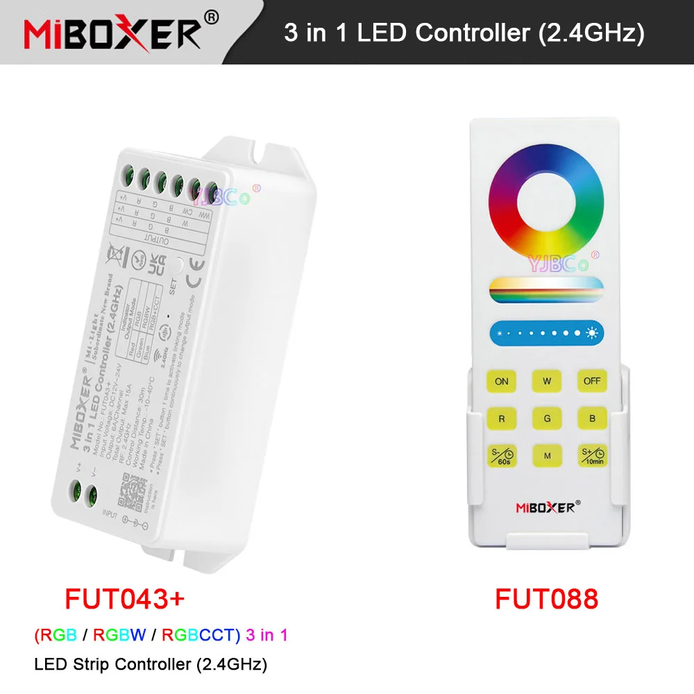 Miboxer (RGB RGBW RGB+CCT) 3 in 1 LED Strip Controller DMX512 2.4G Remote turn off light timing Lamp Tape Dimmer 12V 24V Max15A