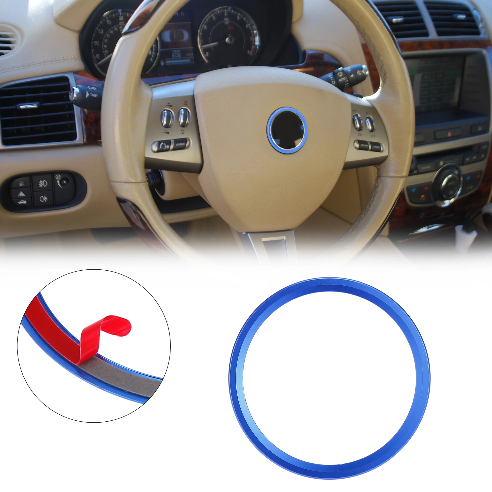 

Uxcell Blue Car Steering Wheel Ring Cover Trim for Jaguar XF XE F-PACE F-TYPE 2015-2021