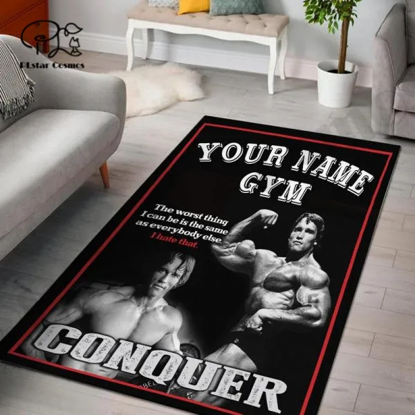 

GYM Sport Art Custom Name Club Area Rug 3D All Over Printed Room Rug Mat Floor Rugs Anti-slip Large Rug Carpet Home Decoration 2