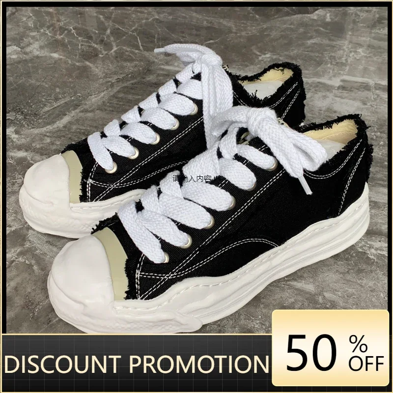 

MMY Shoes Dissolution Damaged Fabric Canvas Mihara Sneaker Women Shoes Rags Yasuhiro Men's Casual Original Luxury Black Running