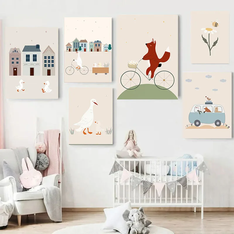 Настенная картина JUBEER Бежевый мультфильм