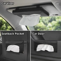 car sun visor hanging tissue clip car mask storage paper box leather car tissue box interior