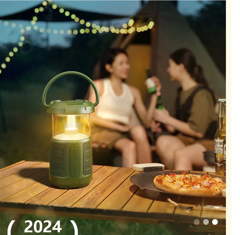 Внешний походный динамик с лампой атмосферы беспроводной Bluetooth портативный
