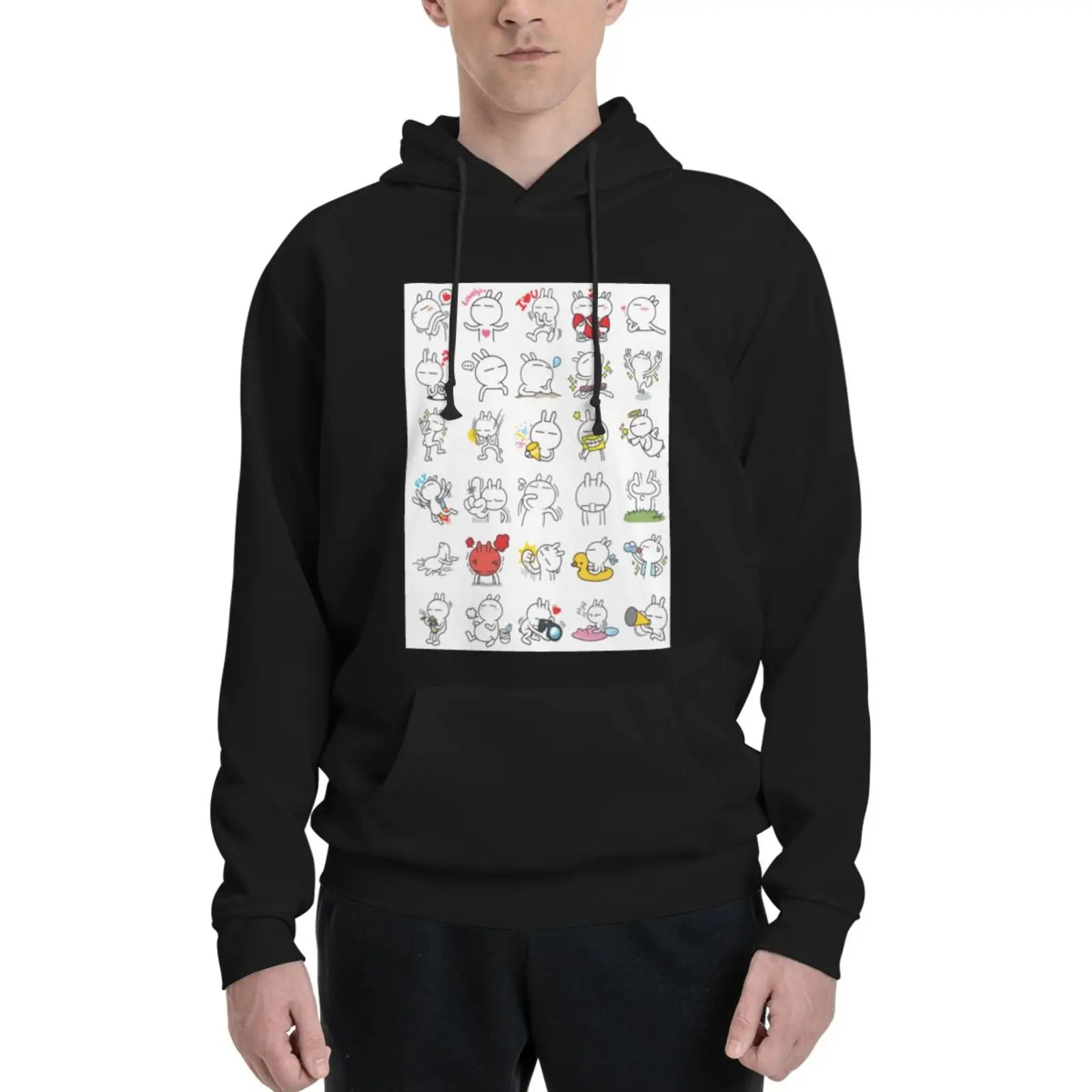 

Tuzki 4084 Hooded Sweatshirts Men's Sweater Hooded Zip-Up Gothic Clothes Hoodies Man Hoody Men's Sweater Sweatshirts For Men