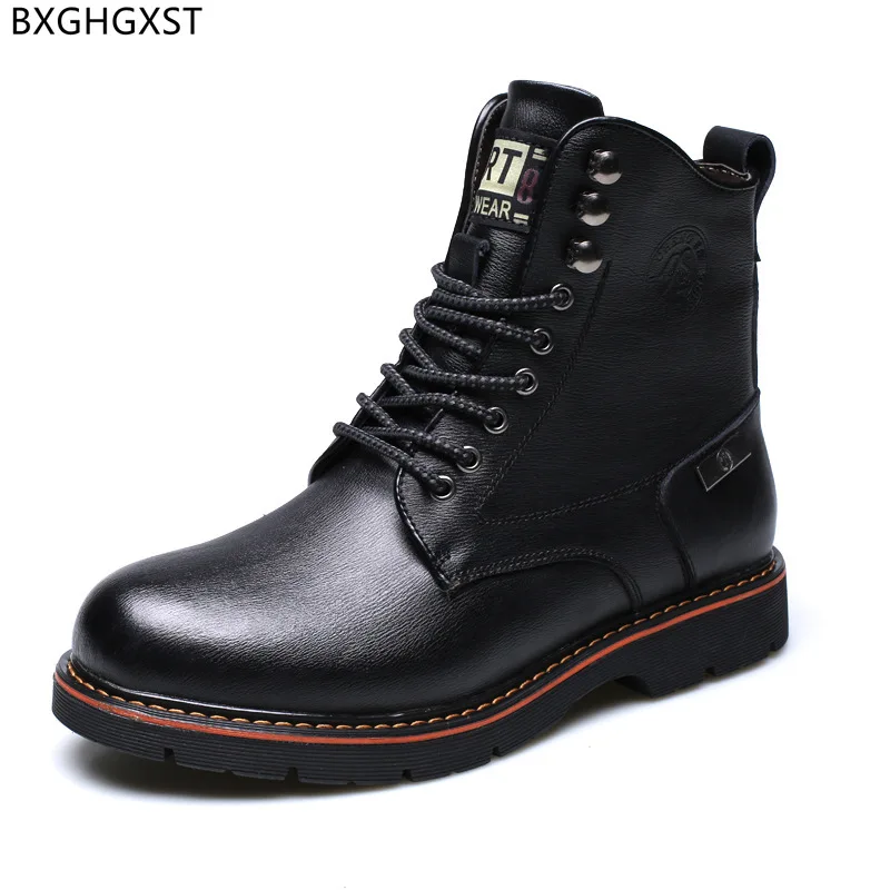 

Ankle Boots Man Leather Boots Mens Casual Shoes Werkschoenen Chunky Boots for Men Leather Shoes Men Casuales ботинки мужские зим