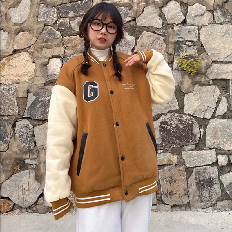 

2022 Hiphop Goth Varsity Bomber Cyber Y2k Jacket Female Spring Baseball Basic Jaket Techwear Cardigan For Women Coat Boyfriend